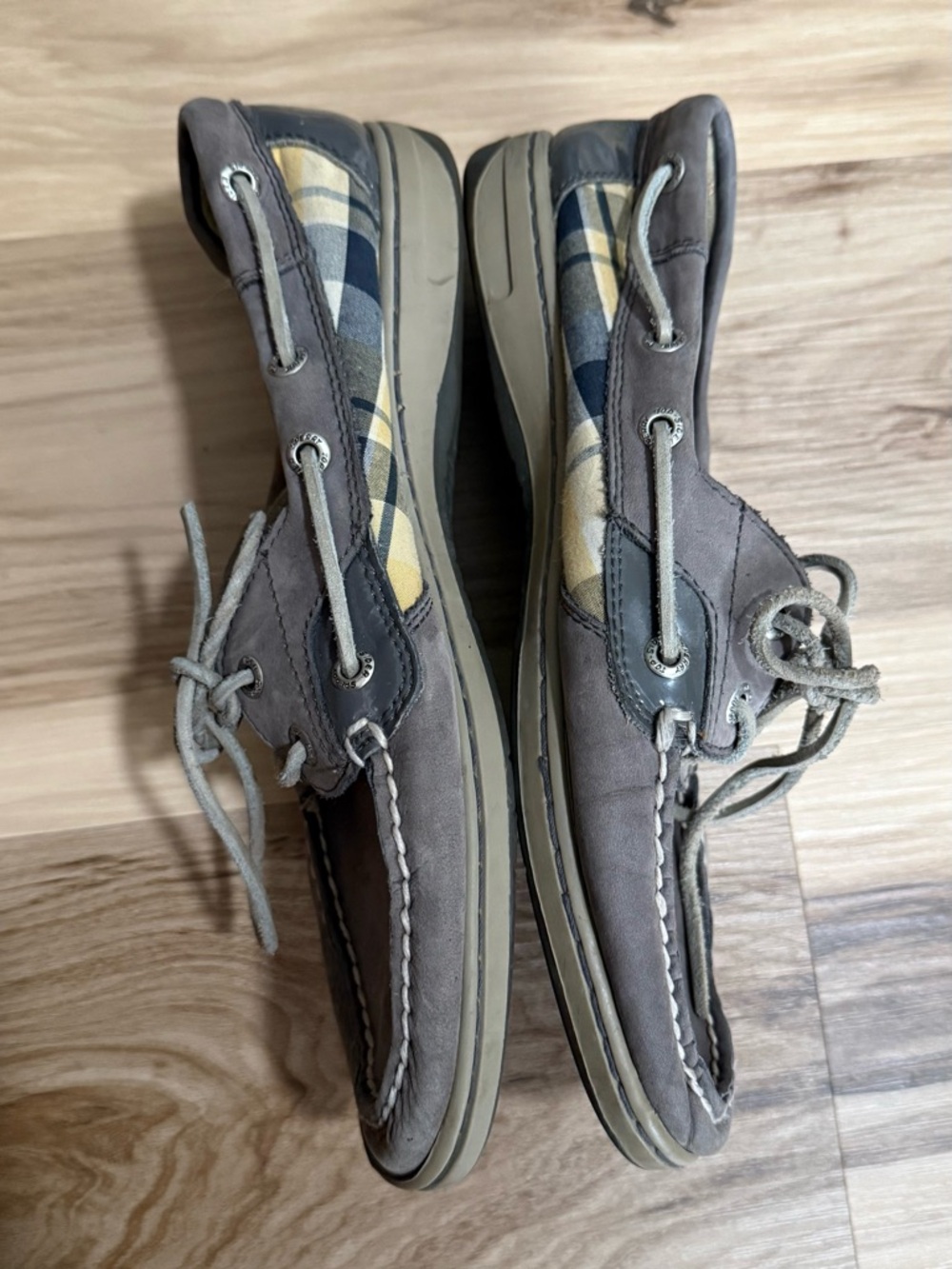 Sperry Top-Sider Boat Shoes – Women’s Size 8.5, Navy Plaid, Preppy Style